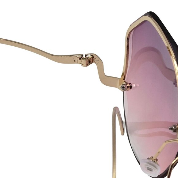 Large Frame Sunglasses Pink Purple Fade Streetwear Preppy Hippy Love Cute Chunky - Picture 6 of 16